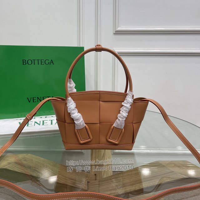 Bottega veneta高端女包 KF008 寶緹嘉新款Arco29 粘土色 BV經典款mini平紋皮編織女手提包  gxz1122